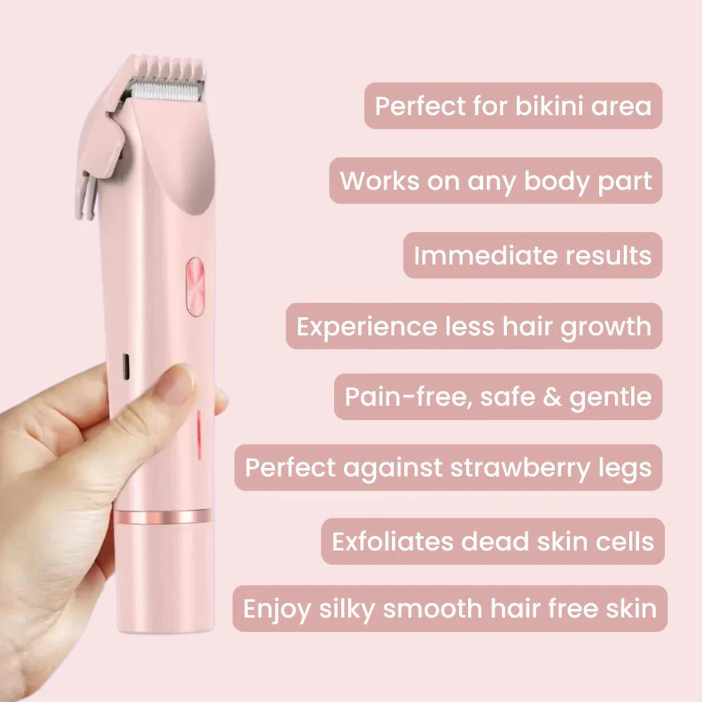 Glamteq™ 2-in-1 SilkSkin Shaver – Face & Body Hair Removal