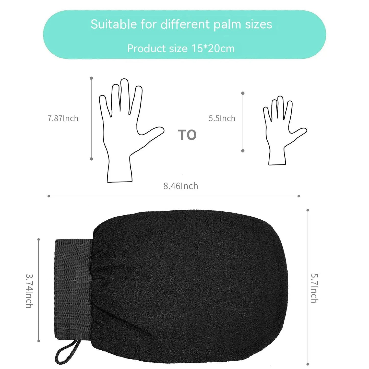 Glamteq™ Viscose Fiber Exfoliating Bath Gloves